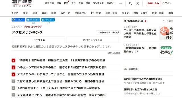 光易恒写真展「海の波を見る」が朝日新聞デジタルとYahoo!ニュースのアクセスランキングに入りました！